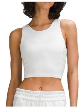 Lululemon Ribbed Softstreme Cropped Tank Top Light Vapor size 8